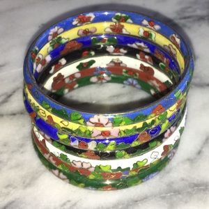 Set of 7 Cloisonné Bangles/Bracelets